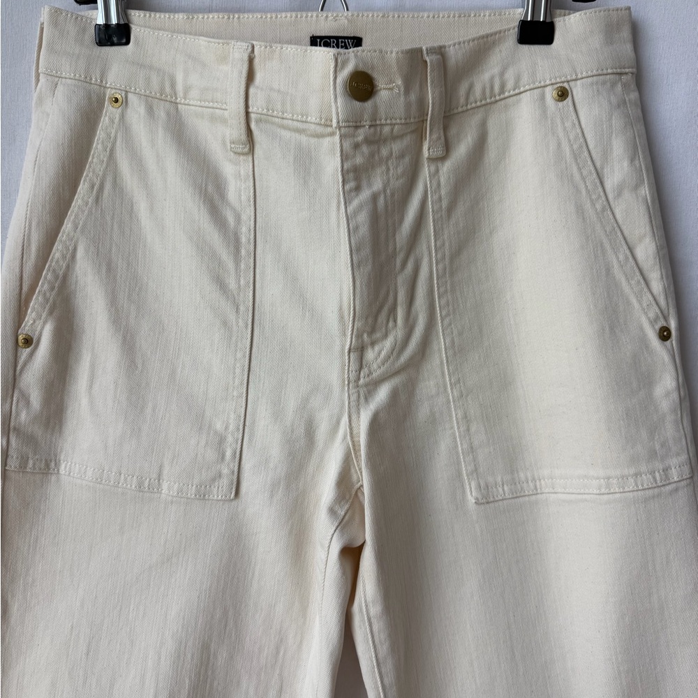 J.Crew Camp Pocket Wide Leg Jeans in Ecru Wash Size 26 - Picture 4 of 8